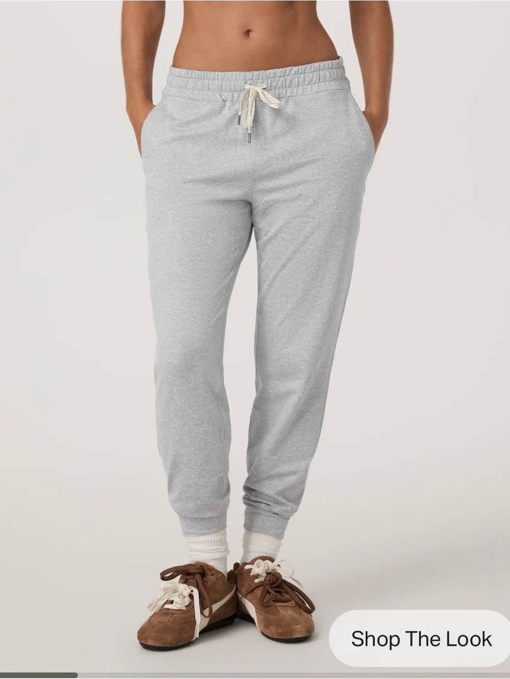 Vuori Pale Gray Heather  Performance Joggers - Casual Drawstring Sweatpants